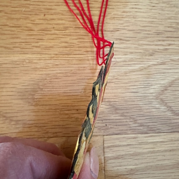 Vintage Wood Veneer Christmas Tree Ornaments Balloon Santa Parachute Church - Picture 5 of 16